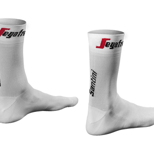 Calcetín Santini del Equipo Trek-Segafredo, Blanco XS/S
