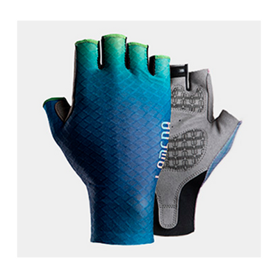 Guante de ciclismo Lameda dedo medio Azul/Verde Protección UV