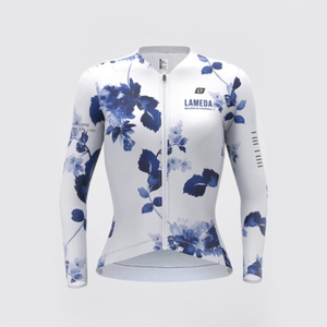 LAMEDA JERSEY BLANCO CON FLORES MANGA LARGA MUJER